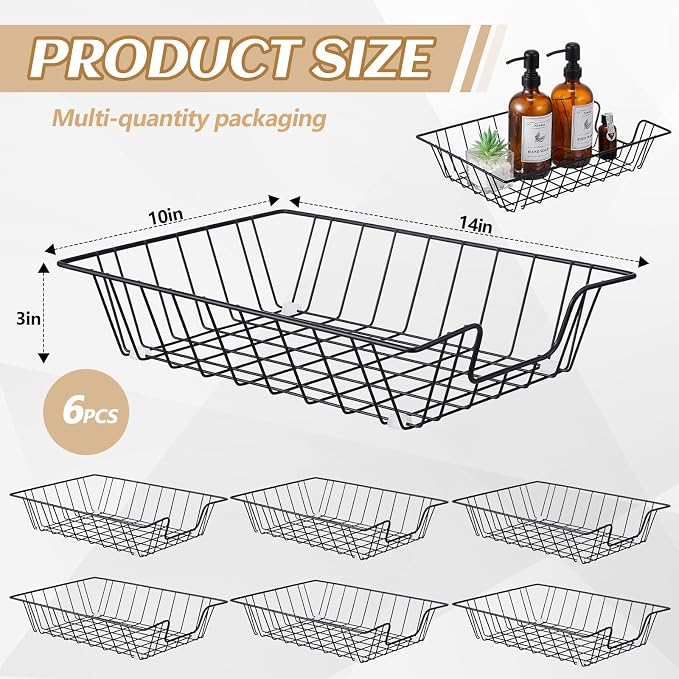 Yeaqee 6 Pcs Letter Tray Wire Paper Trays Stackable File Desk Organizer Metal - Image 3