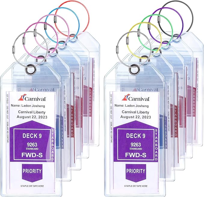 Cruise Luggage Tag Holders for Carnival, NCL Luggage Tags for Cruise Ship Must by DiscoverJoyandFreedom