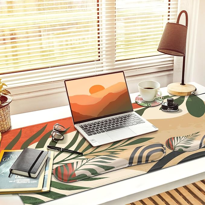 Gimars 4 in 1 Mouse Pad and Keyboard Wrist Rest Set, Large Mouse Pad - Image 2