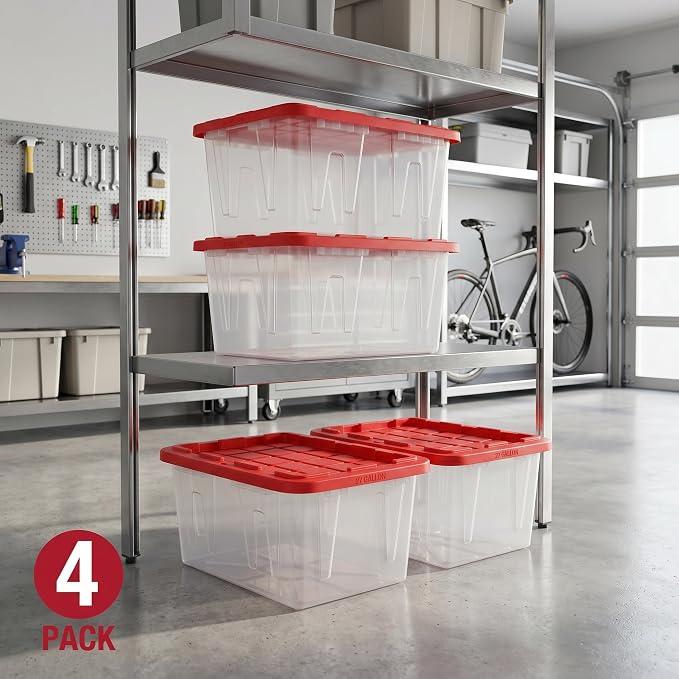 Pack of 4 Clear Storage Bins - Image 6