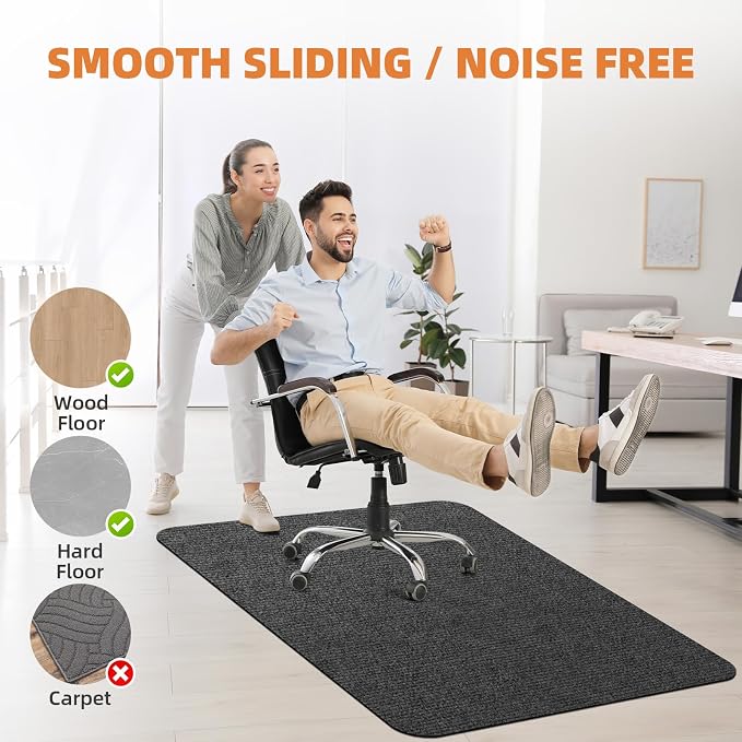 Office Chair Mat for Hardwood and Tile Floor, Anti-Slip Mat for Rolling Chair - Image 2