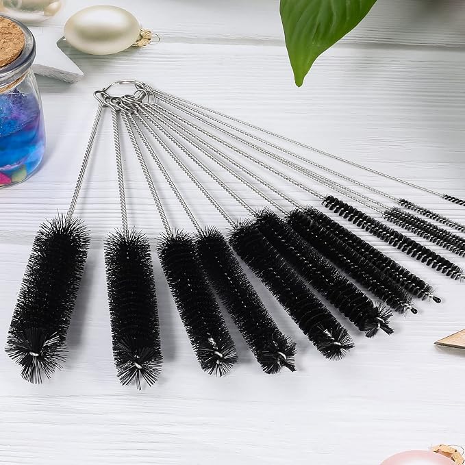 CiaraQ Bottle Cleaning Brushes, 8 Inch Nylon Tube Brush Set | Black Cleaner - Image 7