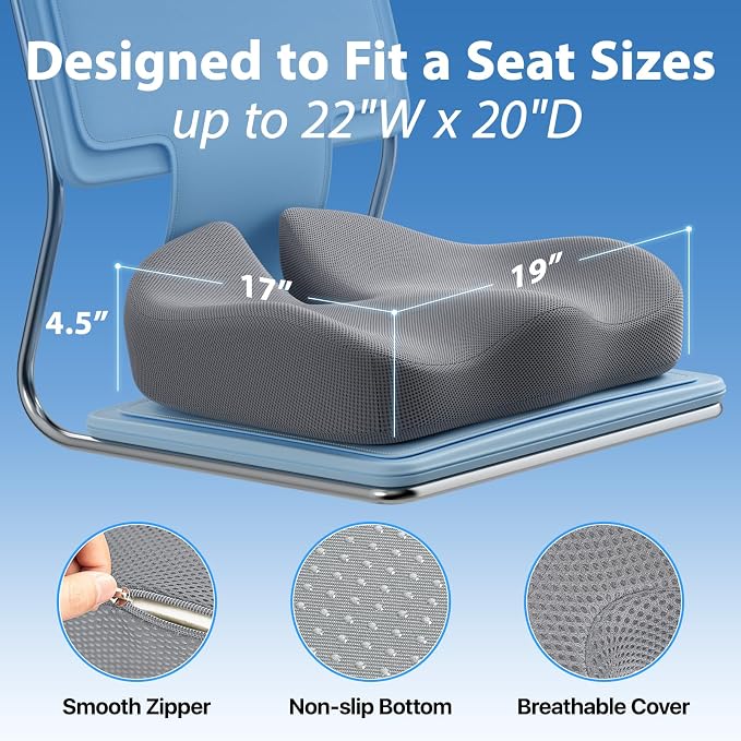 CJACSOC Seat Cushion, Extra Large Memory Foam Cushion - Image 2