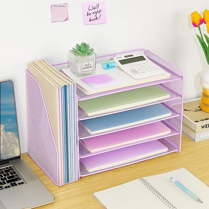 OPNICE Desk Organizer, 5-Tier Paper Organizer Letter Tray - Image 4