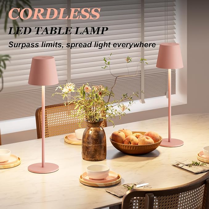 Kakanuo Cordless Table Lamp Rechargeable Pink - Image 4