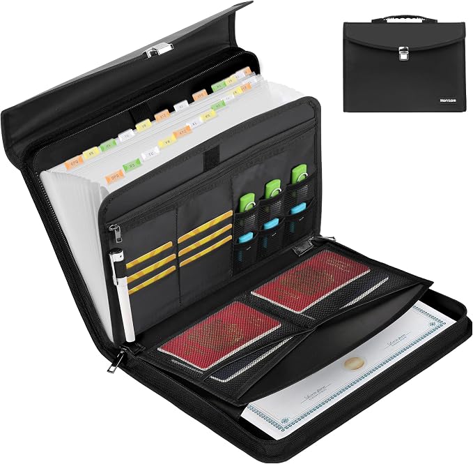 Hontom Accordion File Organizer, 24 Pockets Fireproof Expanding File Folder by Hontom