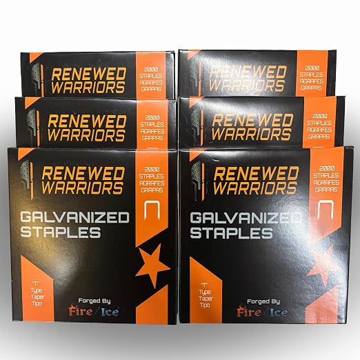 T50 Galvanized Staples – Heavy Duty 3/8" Crown, 1/4" Inch Leg Length – Fits All by RenewedWarriors