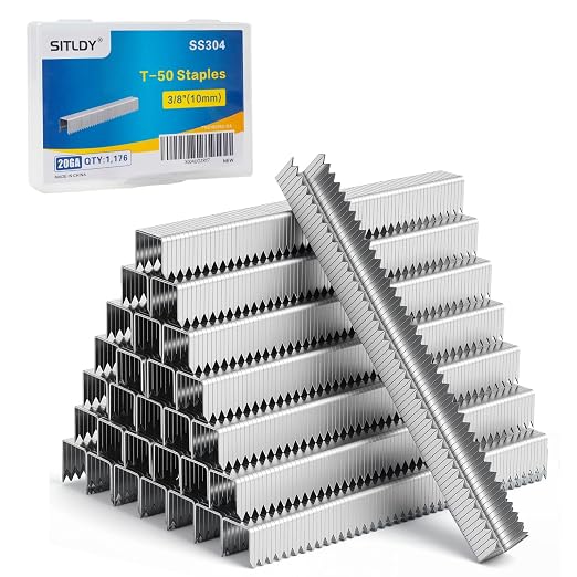 3/8 Inch Length Beveled Chiseled Pointed Heavy Duty T-50 304 Stainless Steel by SITLDY