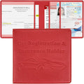Car Registration and Insurance Holder, Premium PU Leather Vehicle Glove Box Car by New+Fashion+Kingdom