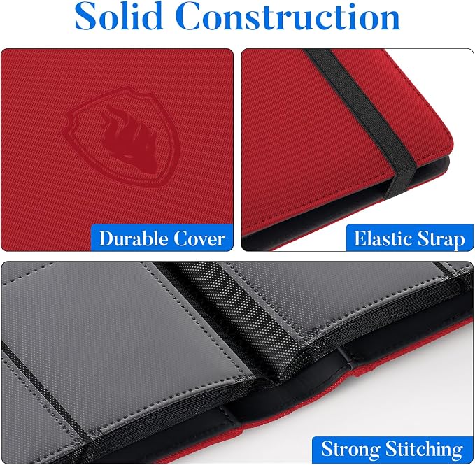 Premium 9 Pocket Card Binder for 360 Cards, Fabmaker PU Cover Trading Card - Image 2