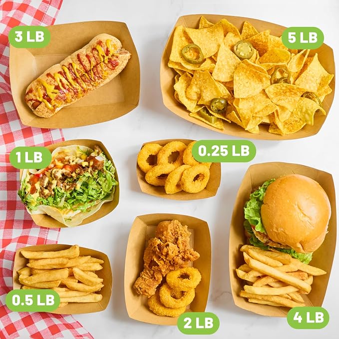 ZORRITA Paper Food Trays, 2 Lb, 100 Pack | Disposable, Take Out Basket Holders - Image 6