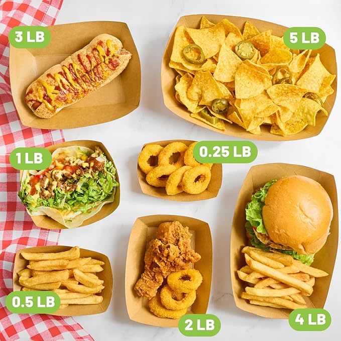 ZORRITA Paper Food Trays, 2 Lb, 200 Pack | Disposable, Take Out Basket Holders - Image 6