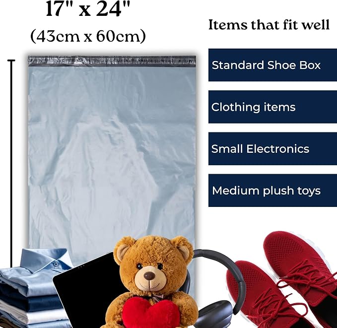 5 Large Shipping Bags 17x24 | Jumbo Poly Mailers - Image 3