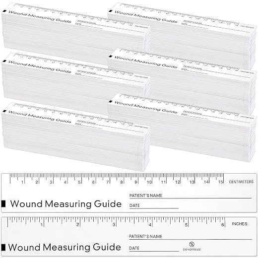1500 Pcs Wound Ruler 6 Inch Wound Measuring Tape Paper Guide Ruler Double Sided by Janlaugh
