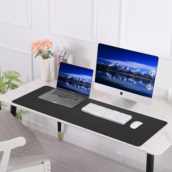 AFIING Cork Desk Mat 55" x 17", Dual-Sided Natural Cork & PU Leather Desk Pad - Image 6