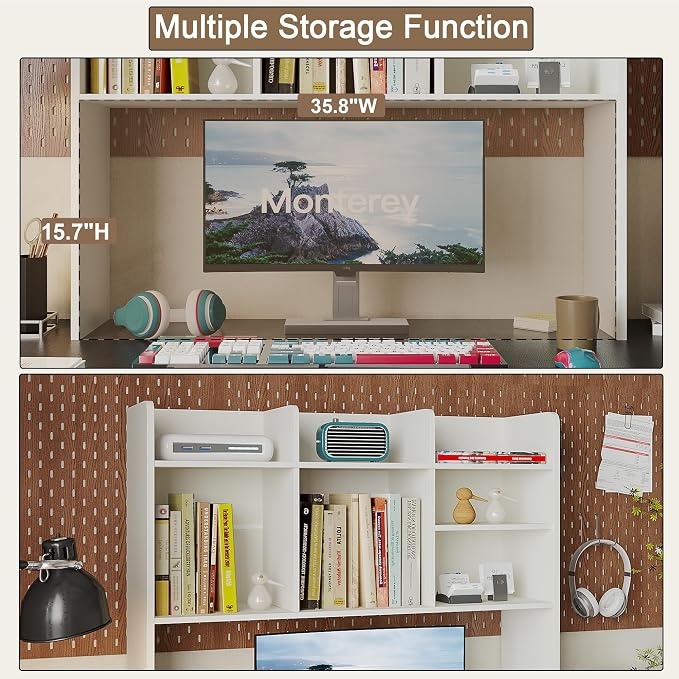 ChooChoo Desktop Bookshelf, Wood Desk Hutch Organizer - Image 6