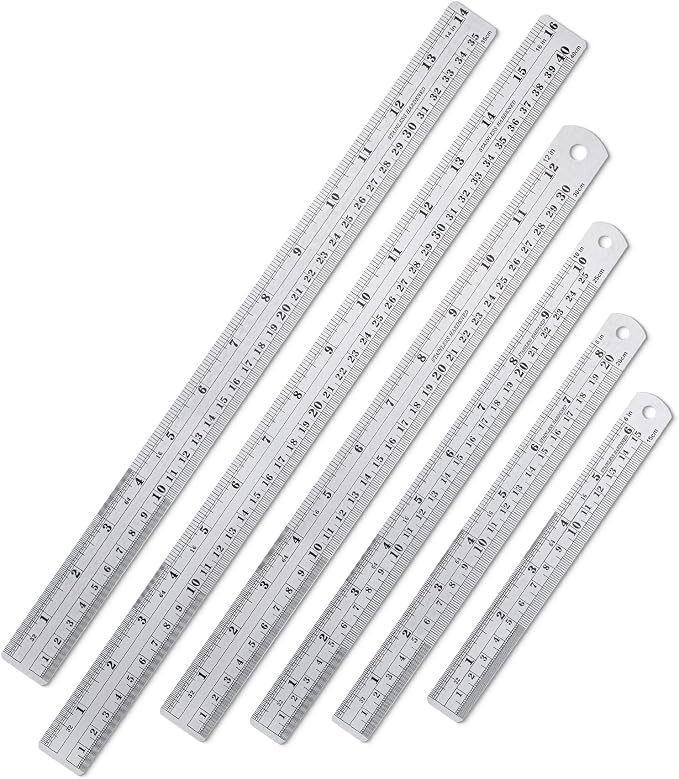 Mr. Pen- Metal Straight Edge Ruler, Imperial & Metric Measurements by MrPen