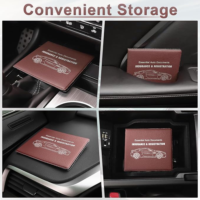 UYYE Car Registration and Insurance Card Holder, Vehicle Glove Box Car Organizer - Image 4