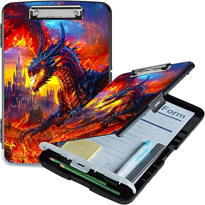 Castle Flaming Dragon A4 Clipboard by Unknown