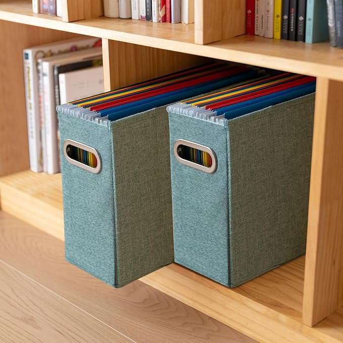 4 Packs Letter Size File Organizer, File Folders Organizer, Fabric Storage Box - Image 7