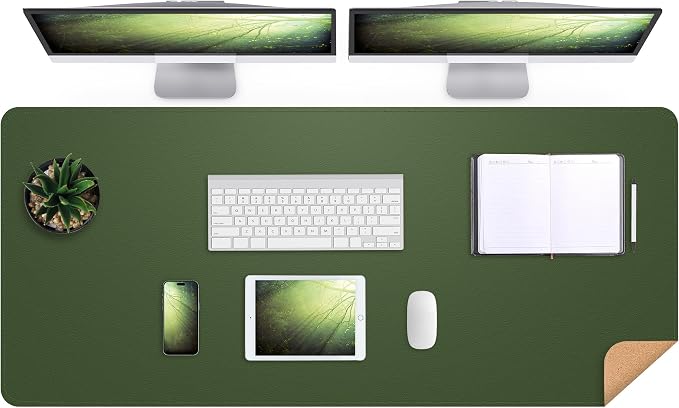 AFIING Leather Desk Pad Protector, Large Desk Mat by AFIING