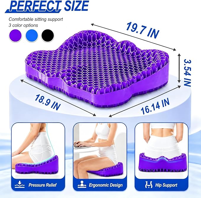 Thicken 19.7in Seat Cushion, Gel Seat Cushion - Image 2