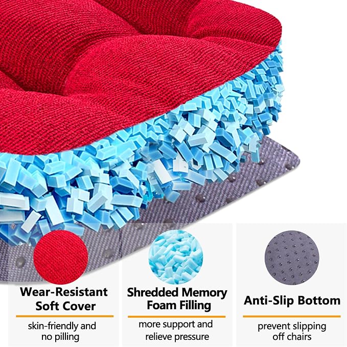 MAGIC ELEPHANT Chair Cushions for Dining Chair, Shredded Memory Foam Kitchen - Image 2