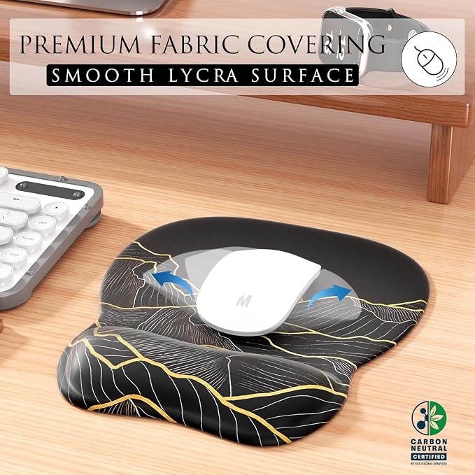 MROCO Ergonomic Mouse Pad with Gel Wrist Rest, 9.4 x 8.1 in, Gel Wrist Comfort - Image 2