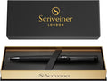 Scriveiner All Black Ballpoint Pen -Stunning Luxury All Metal Matt Black Pen by Scriveiner