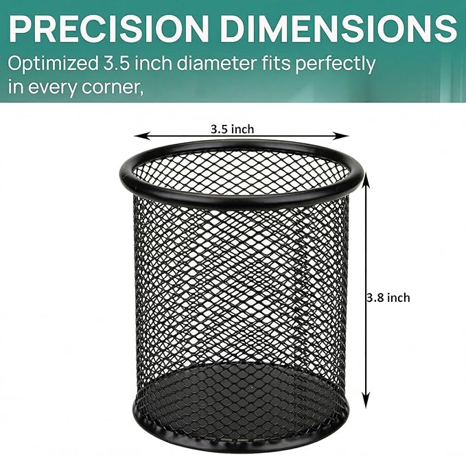 Nicunom 12 Pack Metal Pen Holder Wire Mesh Pen Cup Pencil Holder Pencil Cup - Image 2
