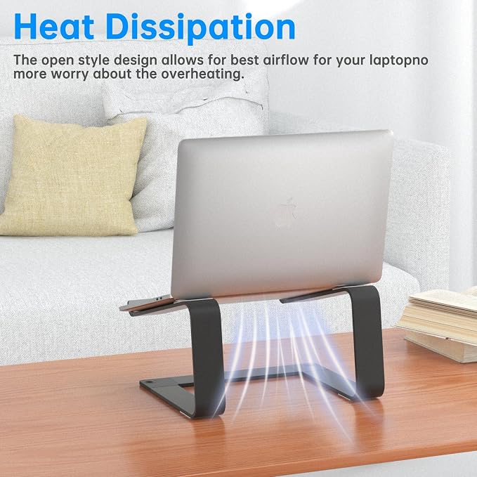 Laptop Stand for Desk Portable Computer Riser Metal Notebook Holder Printer - Image 4