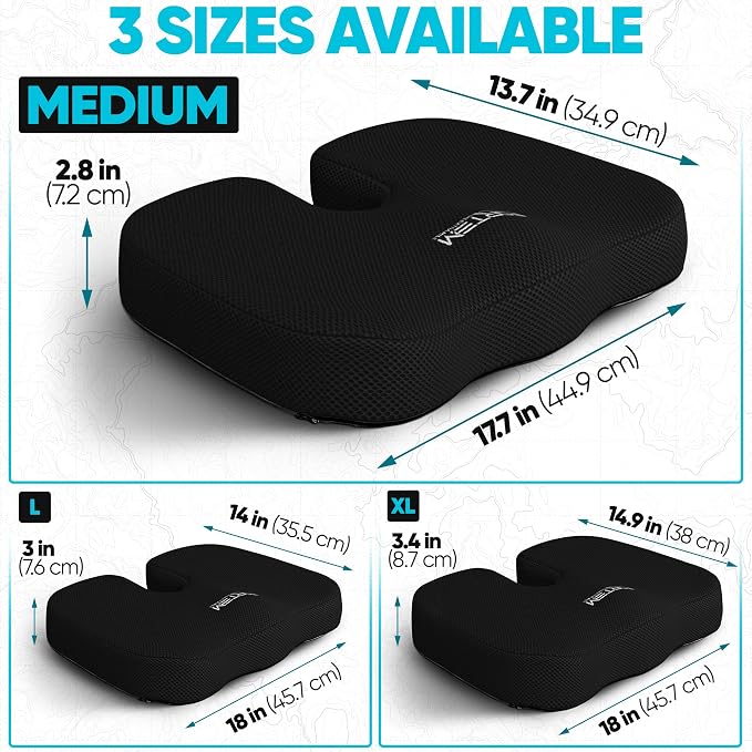 FORTEM Seat Cushion, Office Chair Cushion, Memory Foam Car Seat Cushions - Image 2