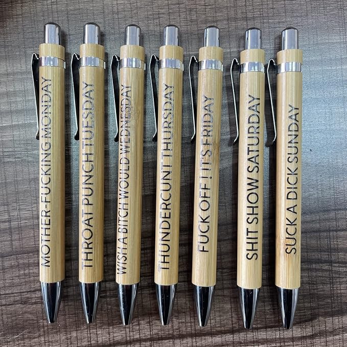 Cityhermit 14-Piece Funny Bamboo Pen Set - Image 4