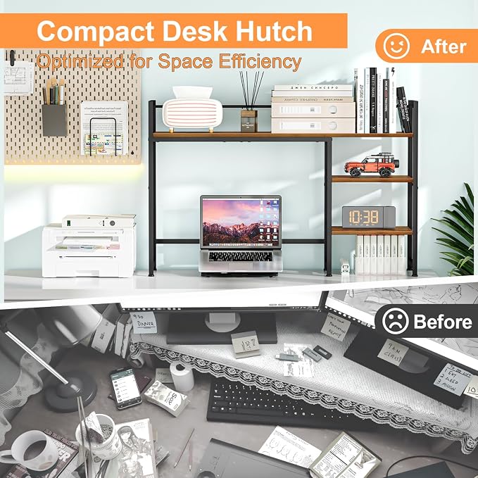 Snughome Desk Shelf, 44.9" Large Desktop Organizer Shelf, Desk Hutch - Image 9