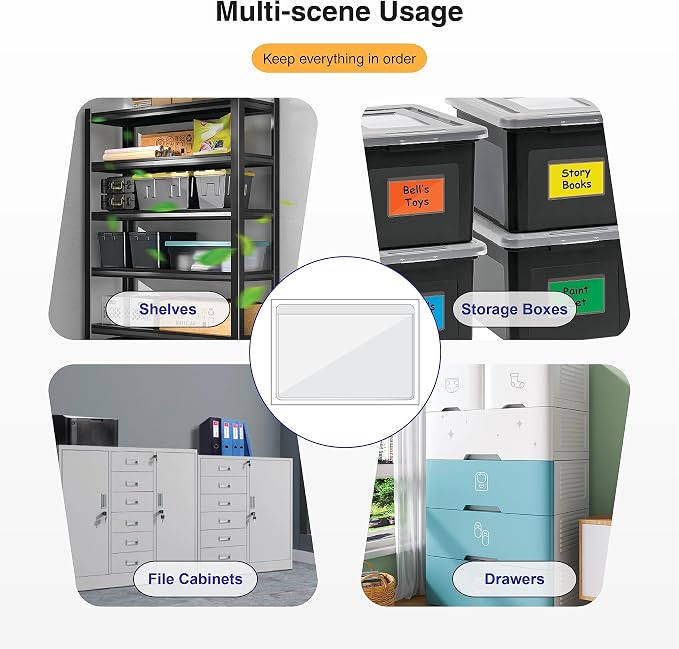 IMAGAME Clear Adhesive Business Card Pocket swith Side Open - Image 4