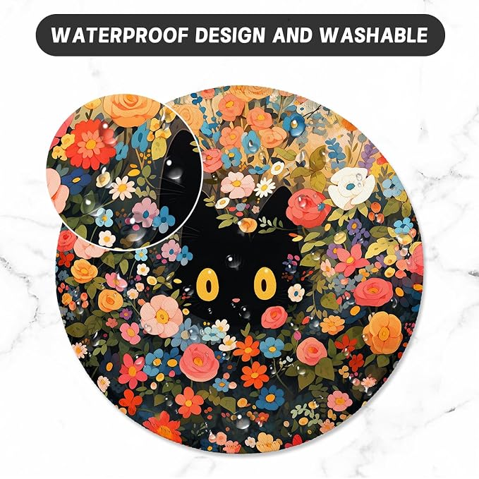 ITNRSIIET Round Mouse Pad with Stitched Edge Premium-Textured Waterproof - Image 5