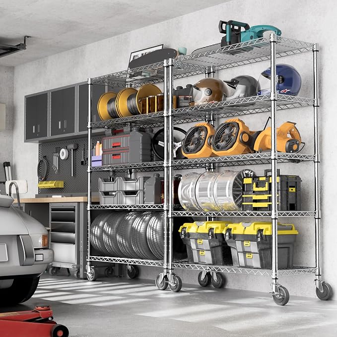 M MZG 5-Shelf Storage Shelves, Wire Shelving Heavy Duty Metal Storage Shelving - Image 6