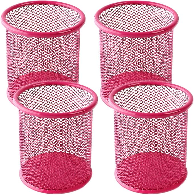 Ameceres 4 Packs Wire Mesh Pencil Holder Metal Pen Cup Desk Pen Organizer Case by Ameceres
