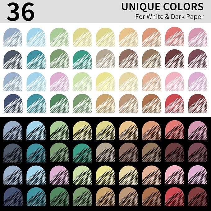 Gel Pens For Coloring, 36 Pack Colored Pens for Black Paper & White Paper - Image 5