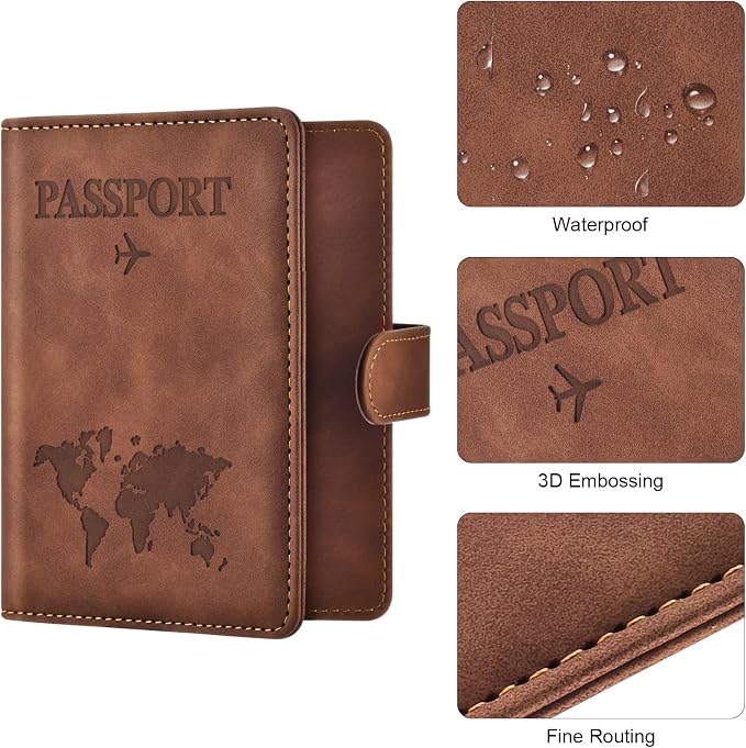 Eoehro Passport Holder for Travel Essentials, Passport Wallet Cover Case for - Image 5