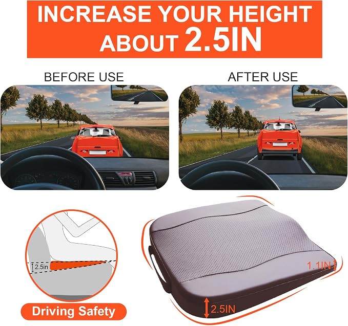Lofty Aim Car Seat Cushion, Comfort Memory Foam Car Cushions - Image 4