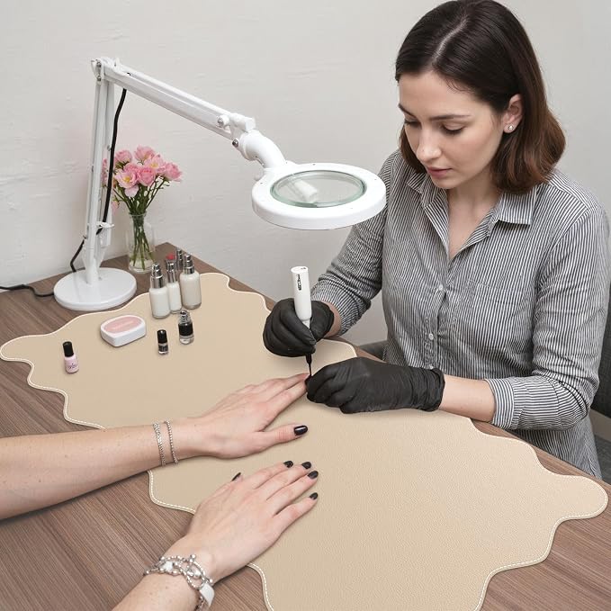 iCasso Leather Mouse Pad, Extra Large Desk Pad, Cute Scalloped Computer Mat - Image 7