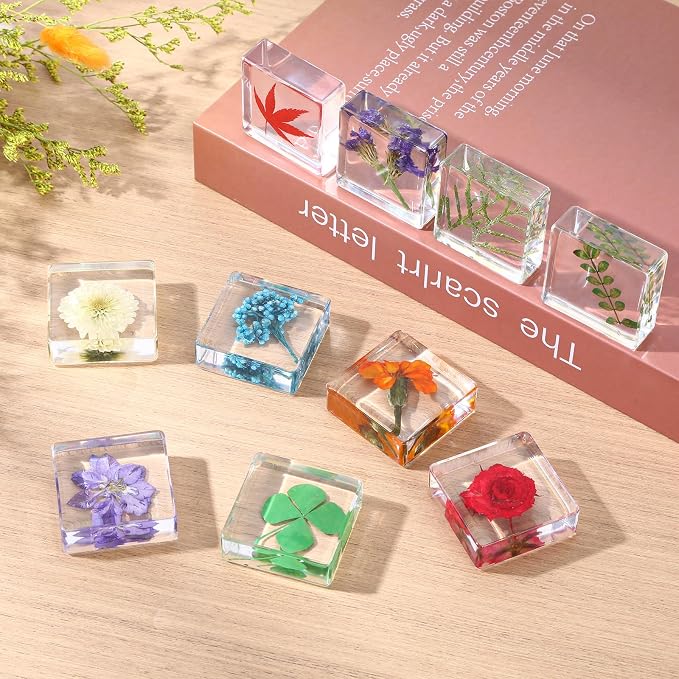 10Pcs Pressed Flower Paper Weights, Real Flower Resin Crafts, Pattern Weights - Image 7