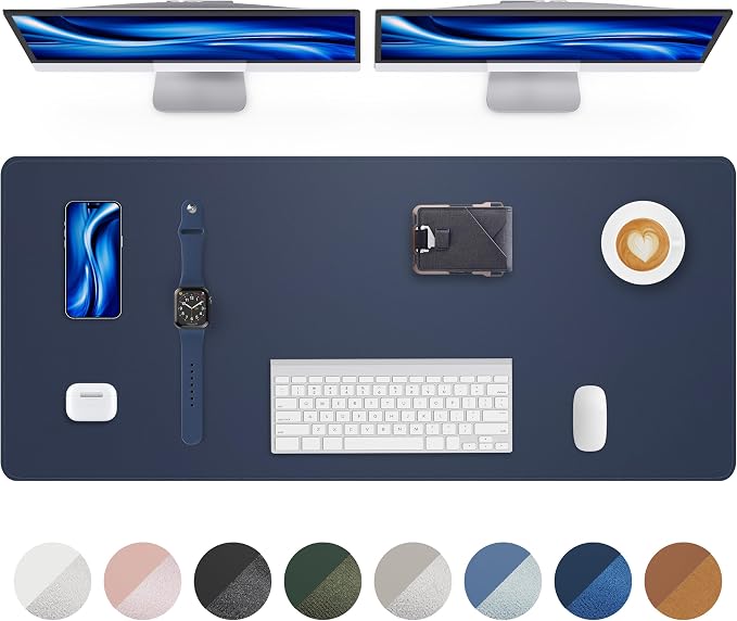 AFIING Leather Desk Protector, Large Mouse Pad, Non-Slip Blotter, Waterproof by AFIING