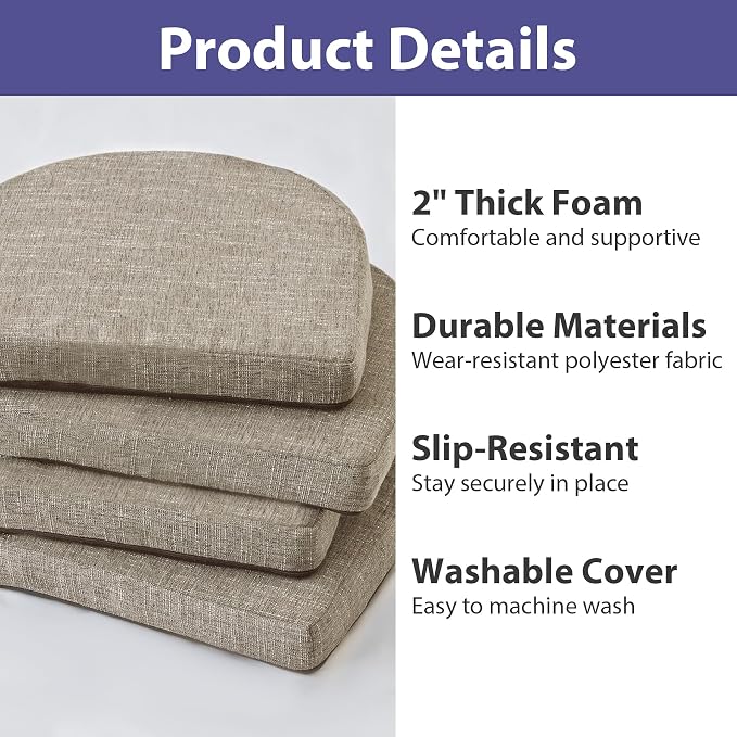 IPYNBAP Chair Cushions for Dining Chairs, Kitchen Chair Cushions, Non Slip - Image 2