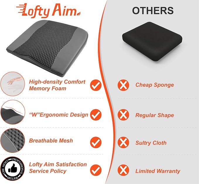 Lofty Aim Car Seat Cushion, Comfort Memory Foam Car Cushions - Image 9