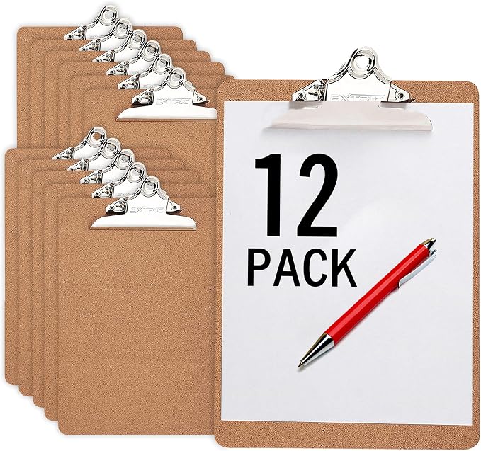 12 Clipboards, Standard A4 Letter Size Clipboard by EXTRIC