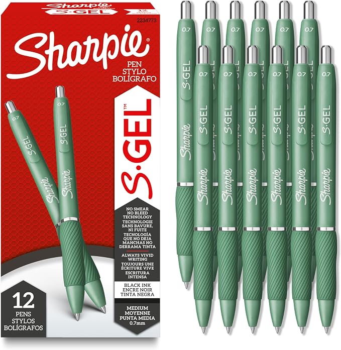 Sharpie S-Gel, Gel Pens, Medium Point, Forest Green Barrel by Unknown