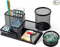 Pen Holder for Desk, Desk Organizers Set-3 Compartments Mesh Pencil Holder by Moonlik