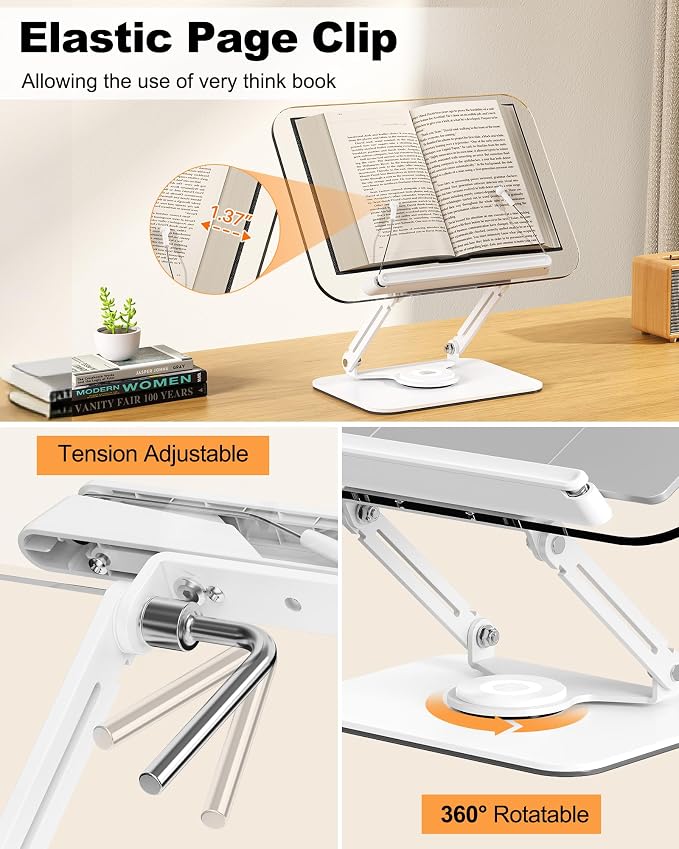 Acrylic Book Stand for Reading, Adjustable Book Holder - Image 6